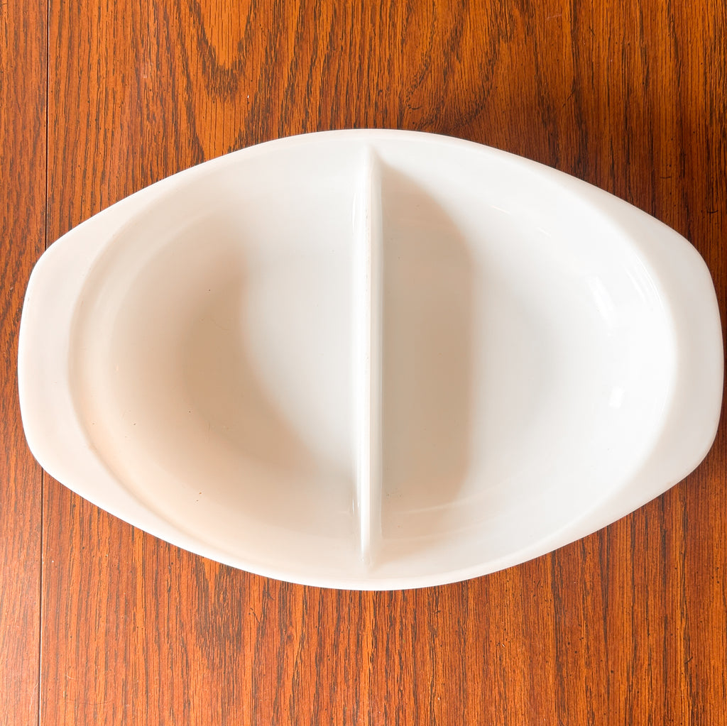 White Double Sided Pyrex Dish