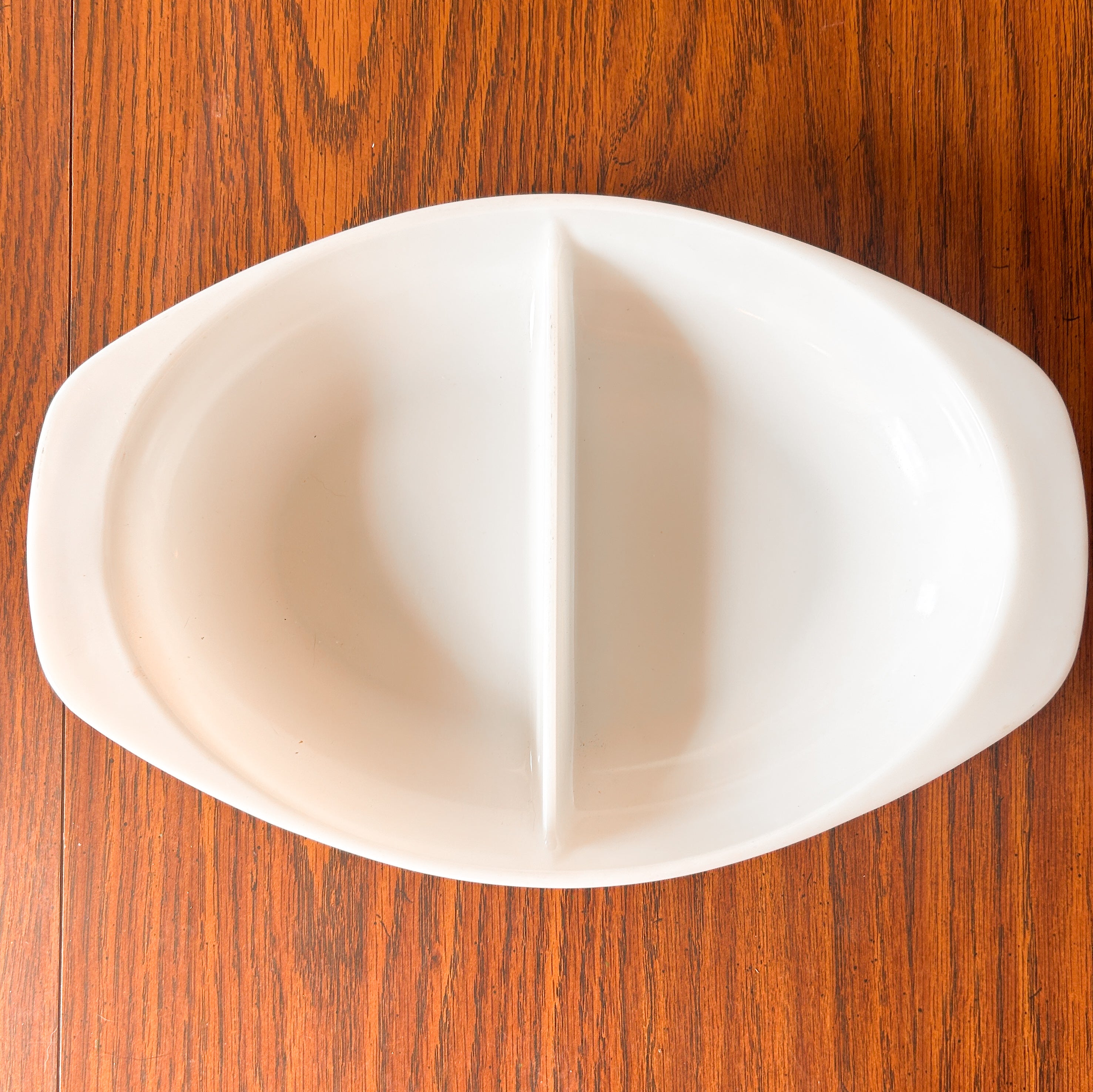 White Double Sided Pyrex Dish