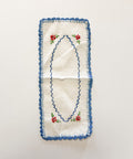 Small Vintage Linen Embroidered Dresser Scarf