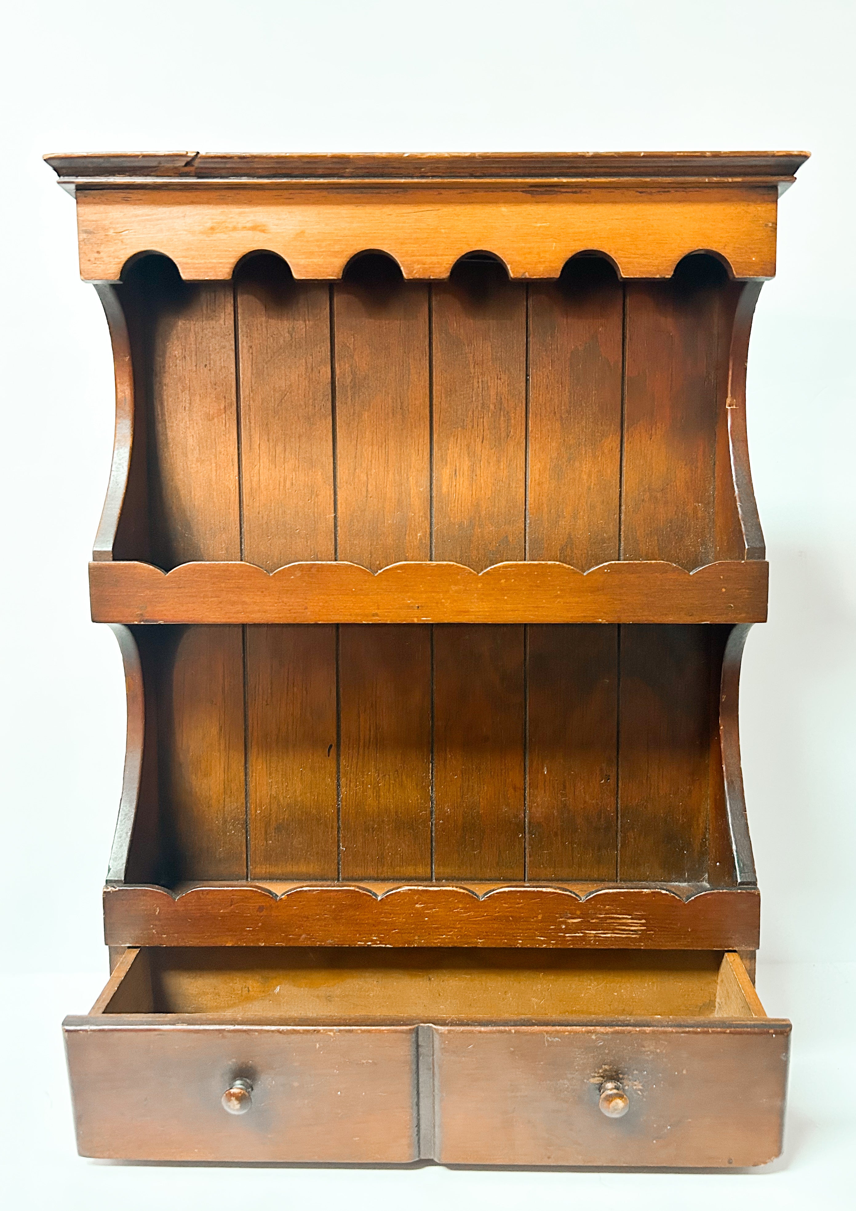 Wooden Spice Rack with Drawer Counter Top Wall Mount