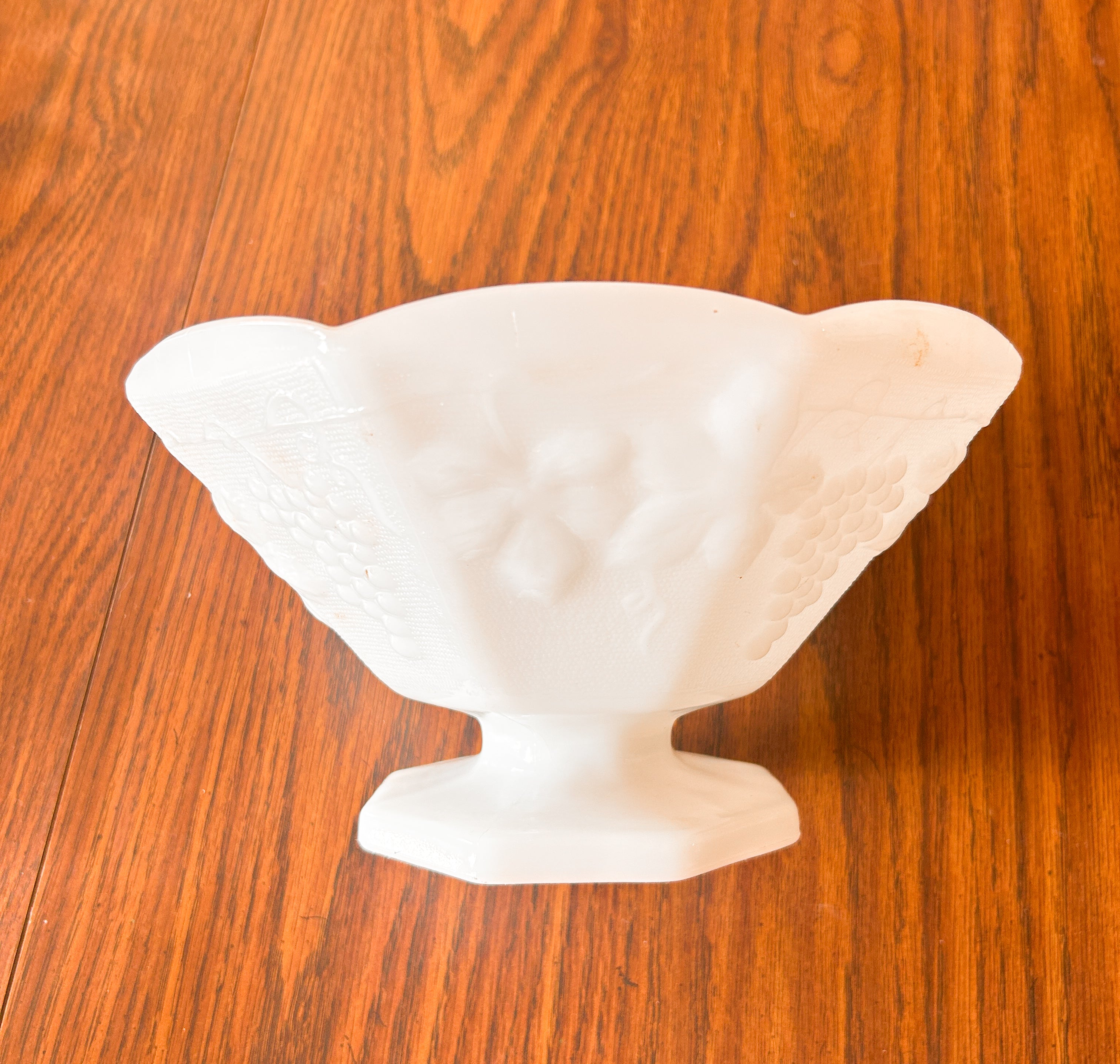 Grape Vine Milk Glass Bowl