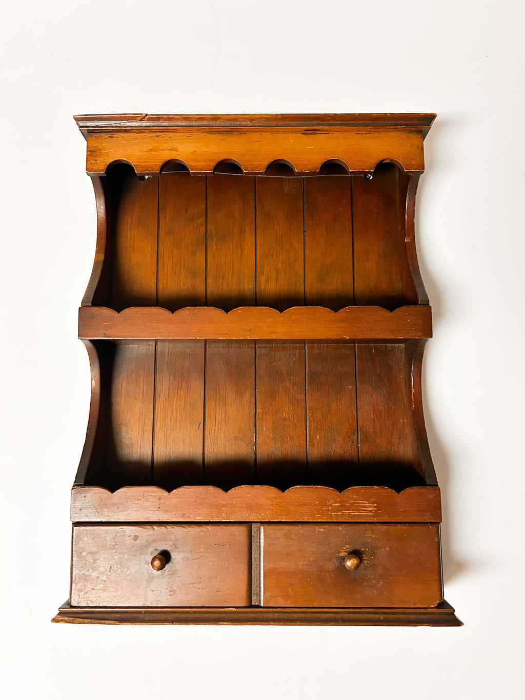 Wooden Spice Rack with Drawer Counter Top Wall Mount