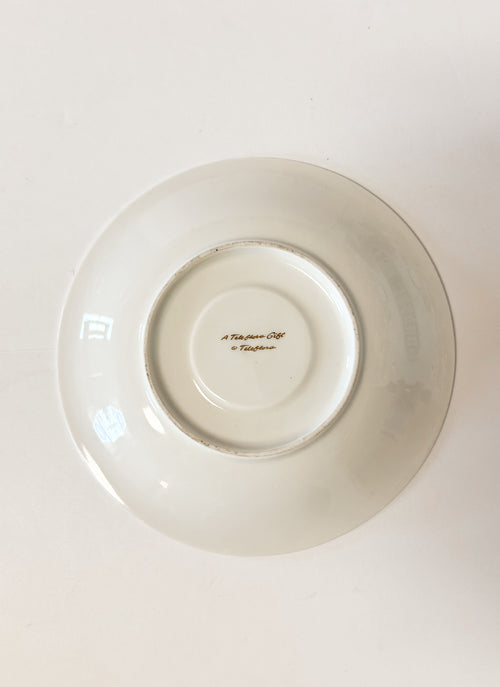 Blue and White Teleflora Saucer