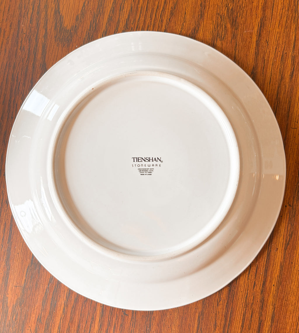 Vintage Tienshan Stoneware Rosette Fleur Dinner Plate