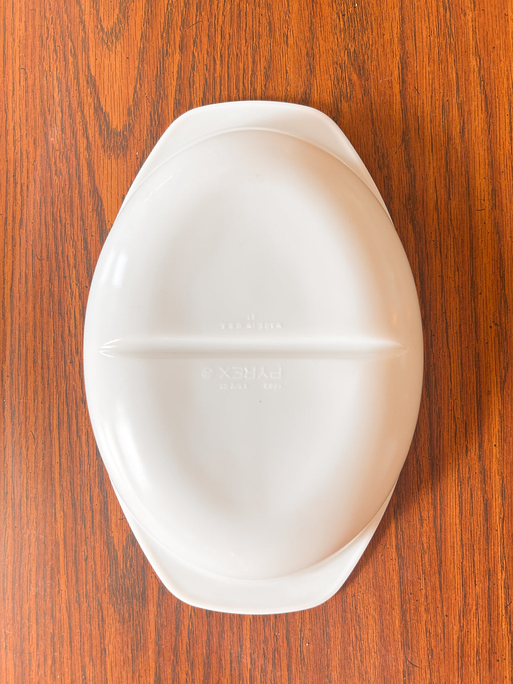 White Double Sided Pyrex Dish