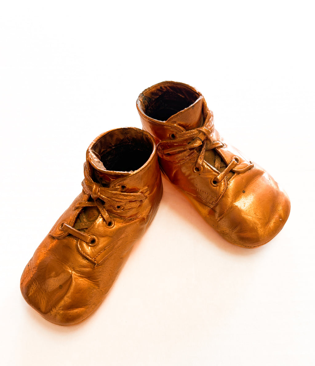 Copper Bronze Baby Shoes