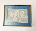 Framed Rose Pattern Crochet Lace Table Topper