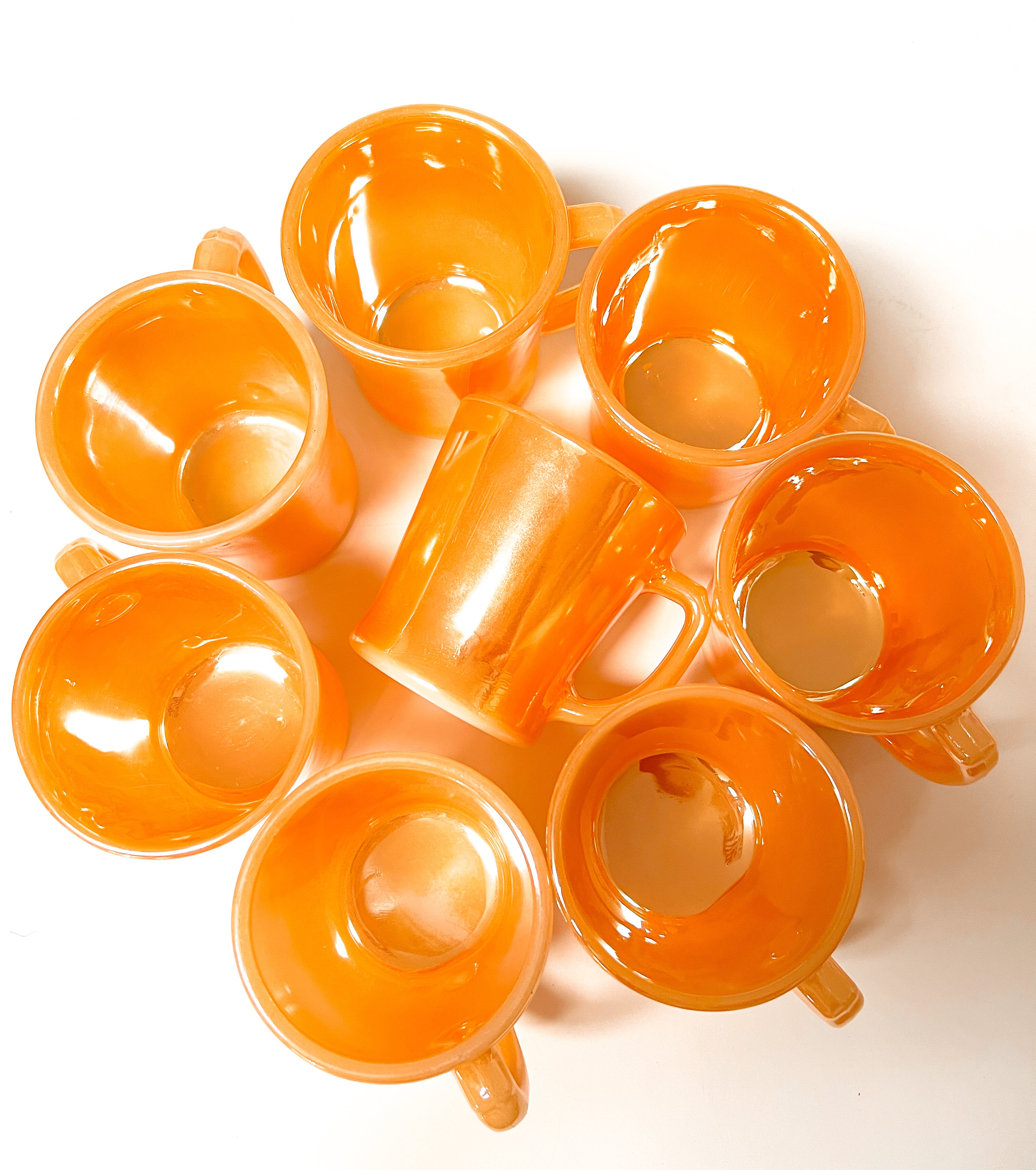 Fire King Peach Lustre Mugs