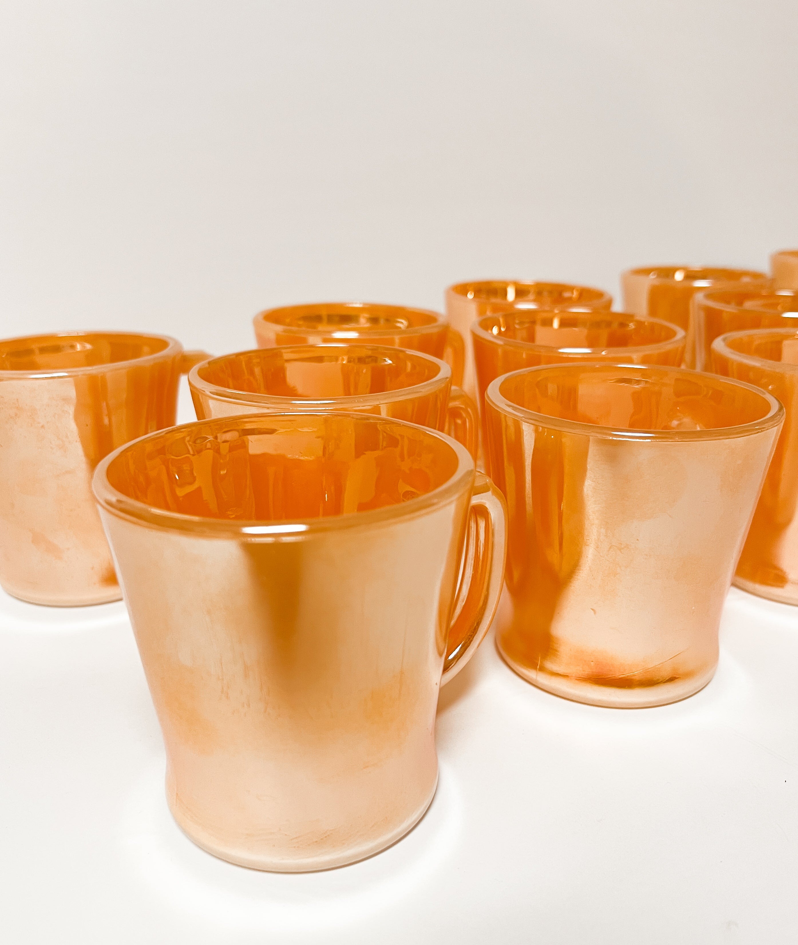 Fire King Peach Lustre Mugs